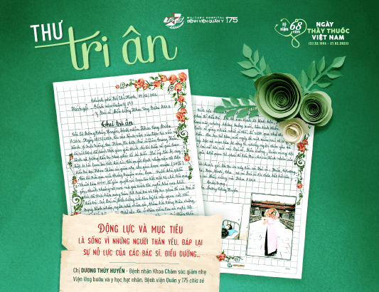  Lá thư tri ân gửi đến những người thầy thuốc Bệnh viện Quân y 175