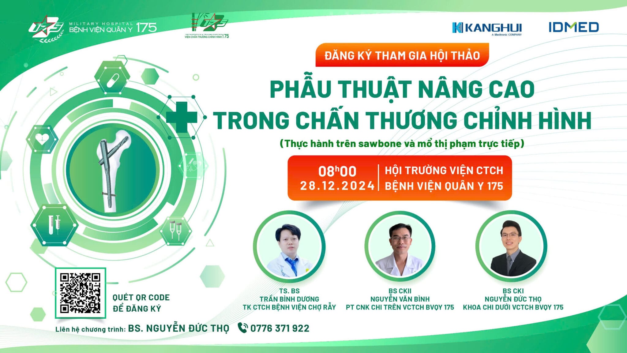 Thông báo đăng ký tham dự hội thảo “Phẫu thuật nâng cao trong chấn thương chỉnh hình” 