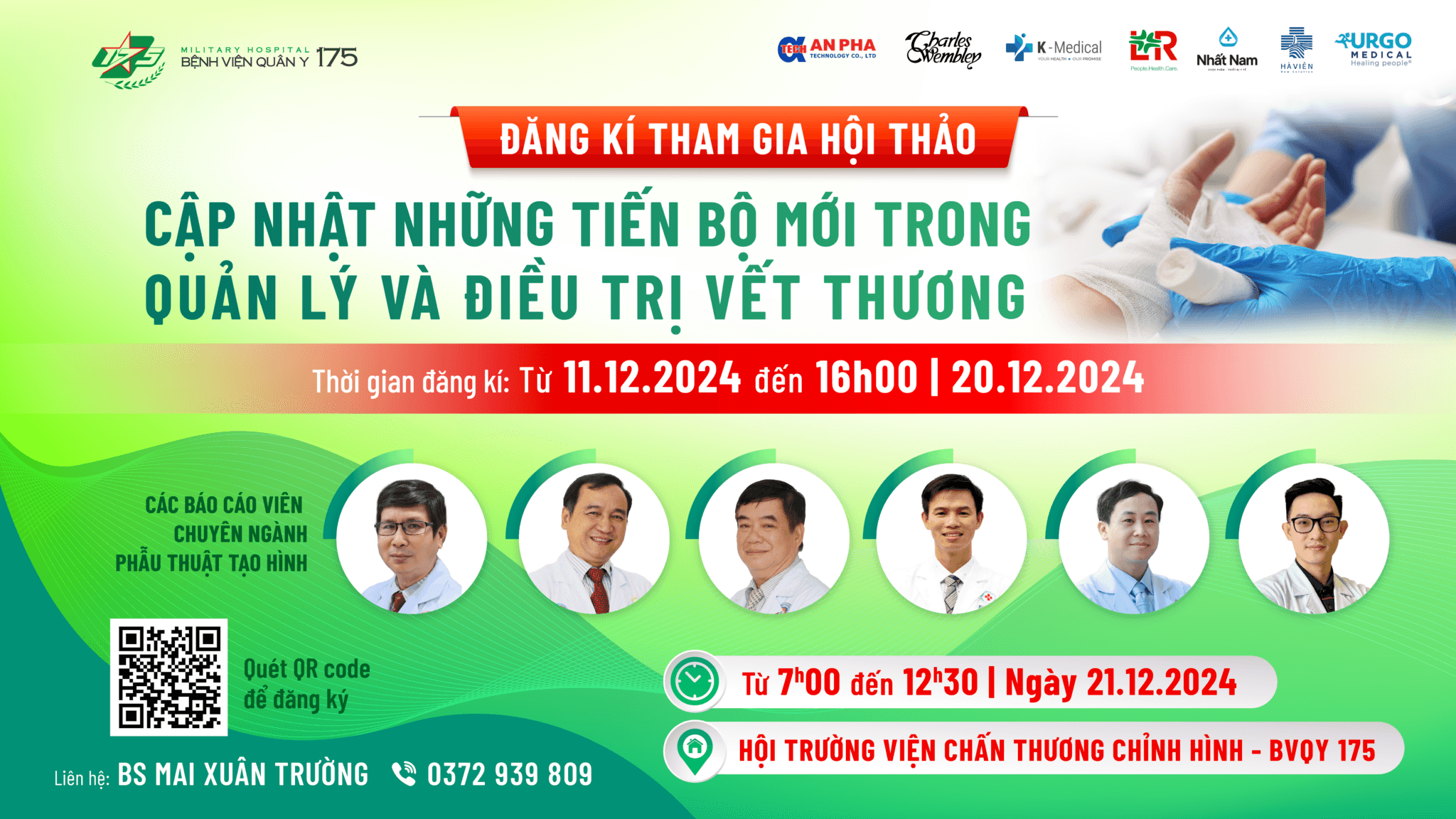 Thông báo đăng kí Hội thảo “Cập nhật những tiến bộ mới trong quản lý và điều trị vết thương”