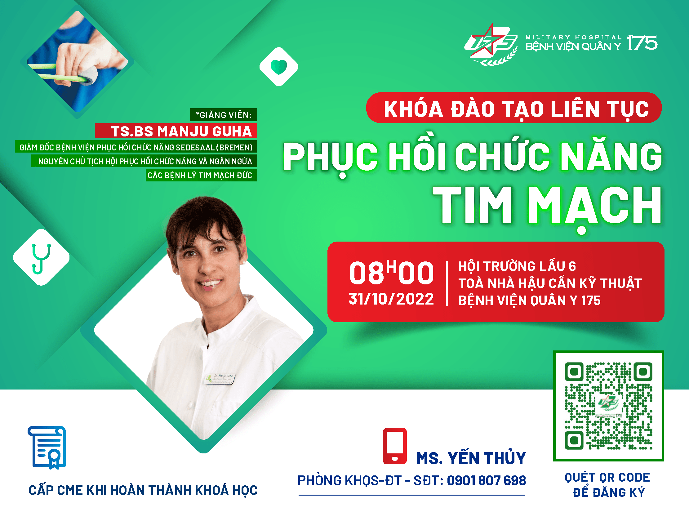 Bệnh viện Quân y 175: Khai giảng Khoá đào tạo Phục hồi chức năng tim mạch